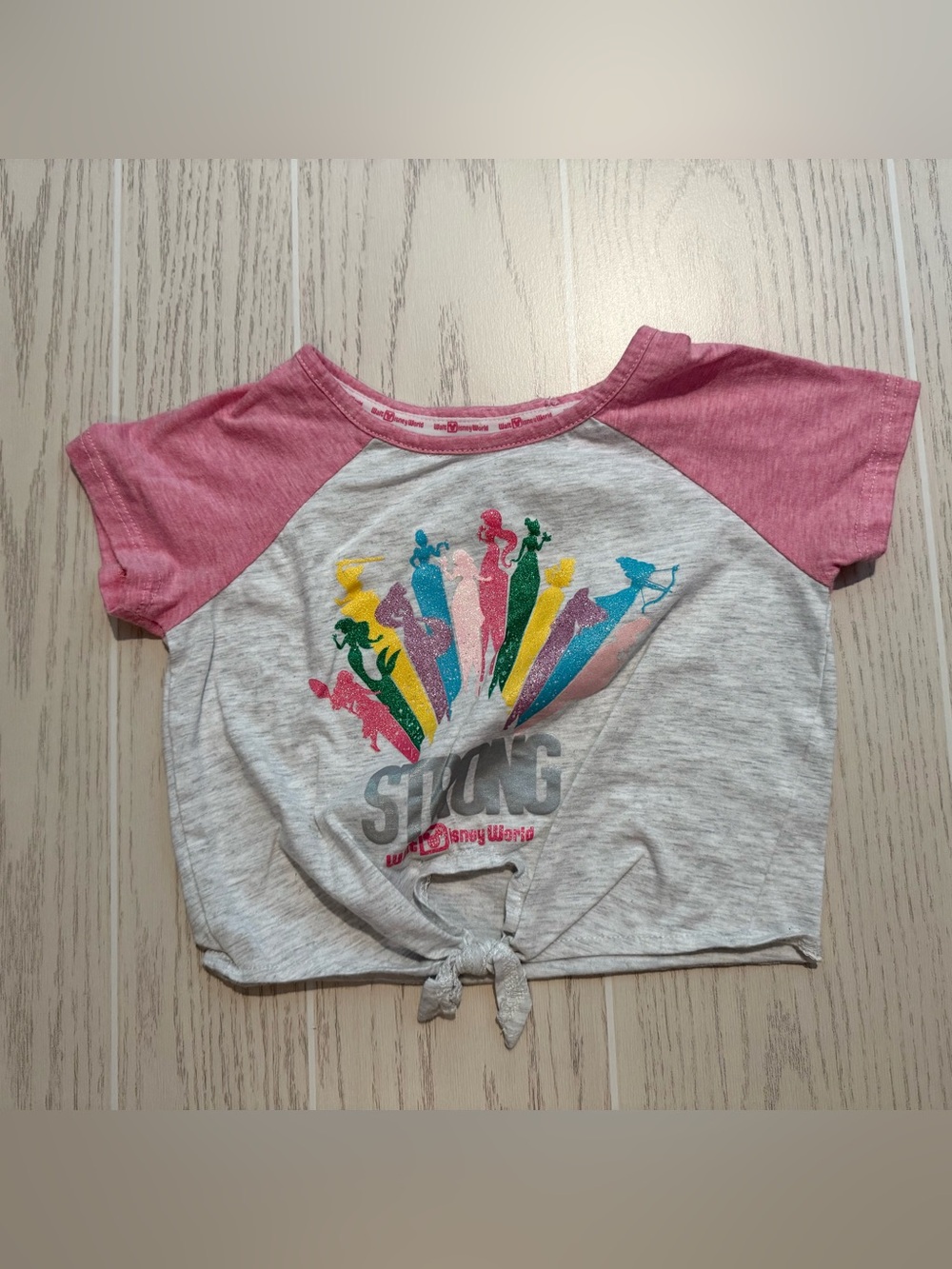 Disney Parks Princess Shirt Girls‎ XS Walt Disney World Tie Front Graphic Tee